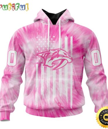 Personalized Nhl Nashville Predators Special Pink Tie-Dye All Over Print 3D Hoodie Unisex Hoodie Tshirt Sweatshirt