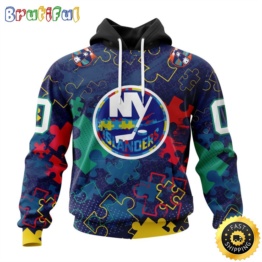 Personalized Nhl New York Islanders Specialized Fearless Against Autism All Over Print 3D Hoodie Unisex Hoodie