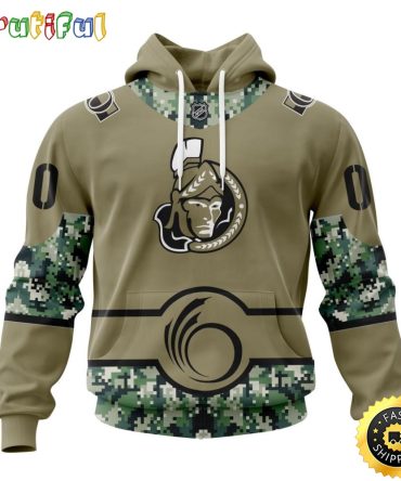 Personalized Nhl Ottawa Senators Hoodie Military Camo With City Or State Flag 3D Hoodie Unisex Tshirt Hoodie