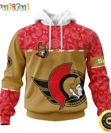 Personalized Nhl Ottawa Senators Hoodie Specialized Hockey With Paisley All Over Print Hoodie Unisex Tshirt Hoodie