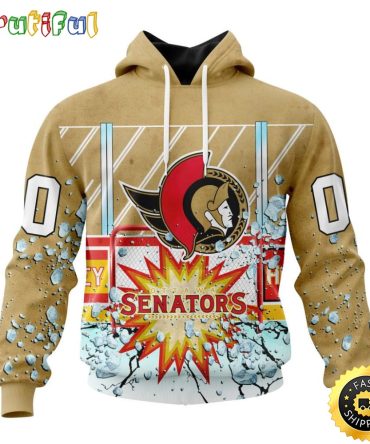 Personalized Nhl Ottawa Senators Hoodie With Ice Hockey Arena 3D Hoodie Unisex Tshirt Hoodie