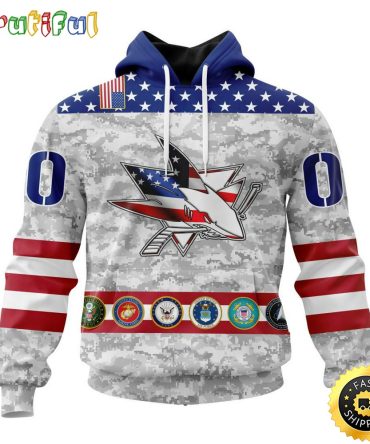 Personalized Nhl San Jose Sharks Hoodie Armed Forces Appreciation All Over Print 3D Hoodie Unisex Tshirt Hoodie