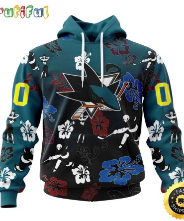 Personalized Nhl San Jose Sharks Hoodie Hawaiian Style Design For Fans Unisex 3D Hoodie
