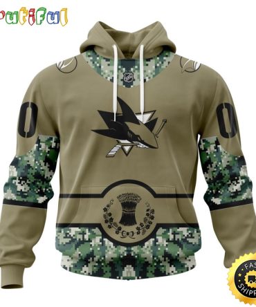 Personalized Nhl San Jose Sharks Hoodie Military Camo With City Or State Flag 3D Hoodie Unisex Tshirt Hoodie