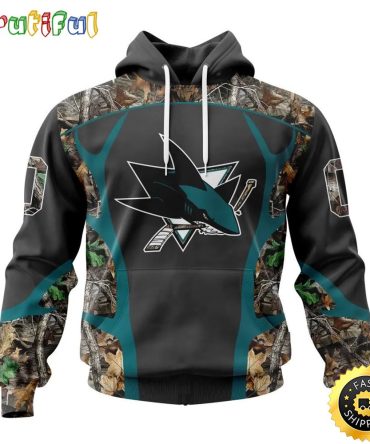 Personalized Nhl San Jose Sharks Hoodie Special Camo Hunting Design All Over Print 3D Unisex Hoodie