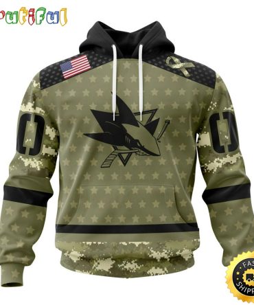 Personalized Nhl San Jose Sharks Hoodie Special Camo Military Appreciation All Over Print 3D Hoodie Unisex Hoodie