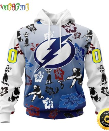 Personalized Nhl Tampa Bay Lightning Hoodie Hawaiian Style Design For Fans Unisex 3D Hoodie