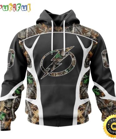 Personalized Nhl Tampa Bay Lightning Hoodie Special Camo Hunting Design All Over Print 3D Unisex Hoodie