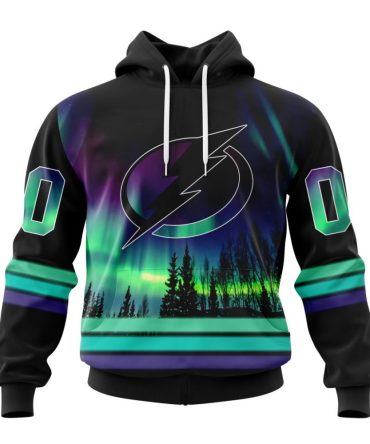 Personalized Nhl Tampa Bay Lightning Hoodie Special Design With Northern Lights All Over Print 3D Hoodie Unisex