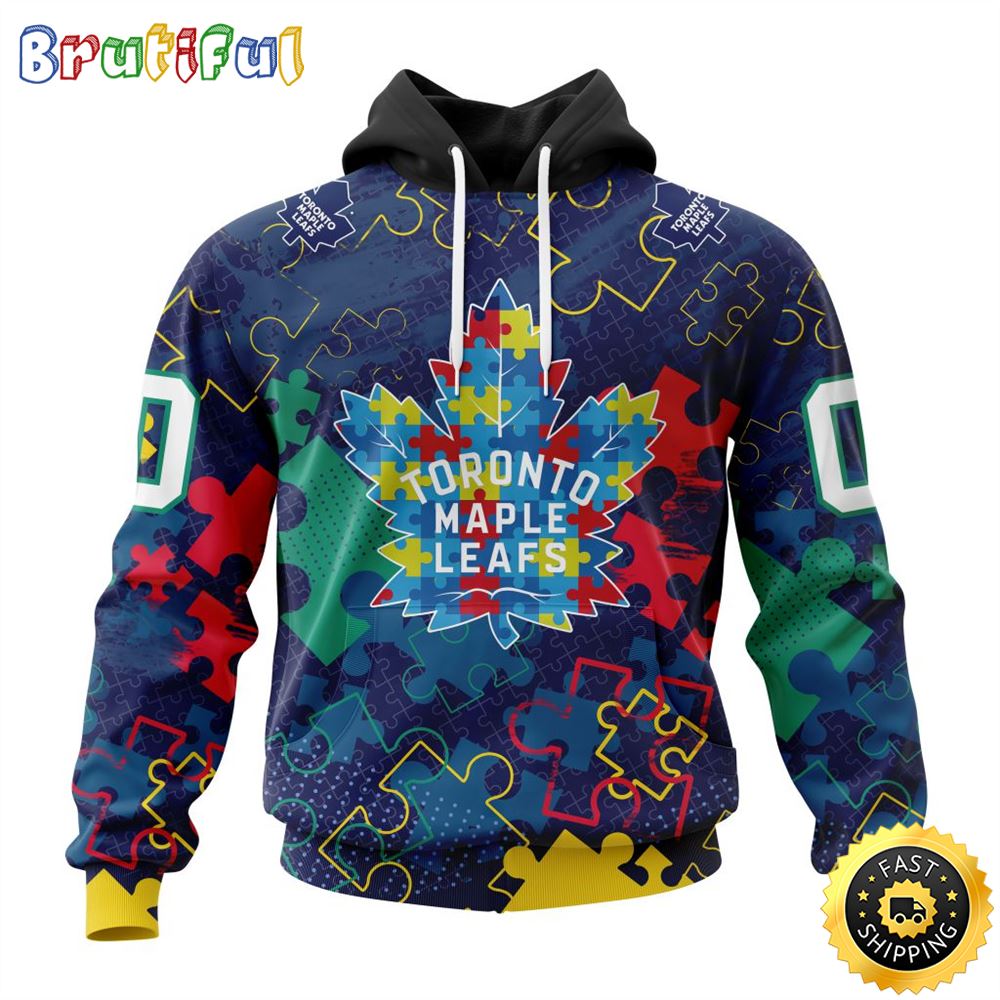 Personalized Nhl Toronto Maple Leafs Specialized Fearless Against Autism All Over Print 3D Hoodie Unisex Hoodie