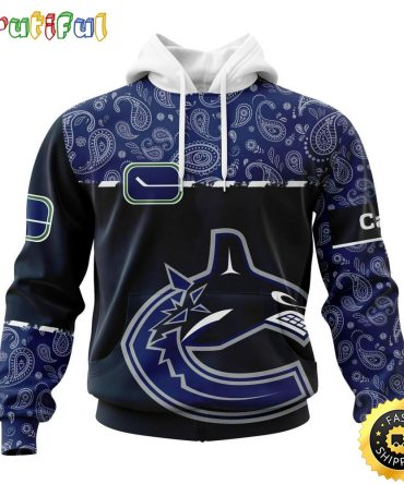 Personalized Nhl Vancouver Canucks Hoodie Specialized Hockey With Paisley All Over Print Hoodie Unisex Tshirt Hoodie