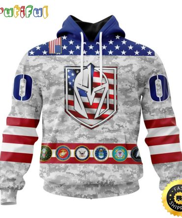 Personalized Nhl Vegas Golden Knights Hoodie Armed Forces Appreciation All Over Print 3D Hoodie Unisex Tshirt Hoodie