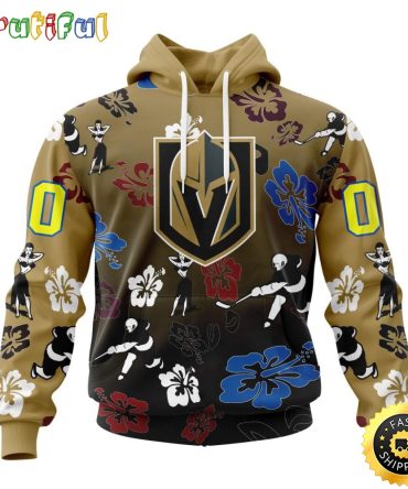 Personalized Nhl Vegas Golden Knights Hoodie Hawaiian Style Design For Fans Unisex 3D Hoodie