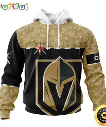 Personalized Nhl Vegas Golden Knights Hoodie Specialized Hockey With Paisley All Over Print Hoodie Unisex Tshirt Hoodie