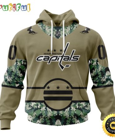 Personalized Nhl Washington Capitals Hoodie Military Camo With City Or State Flag 3D Hoodie Unisex Tshirt Hoodie