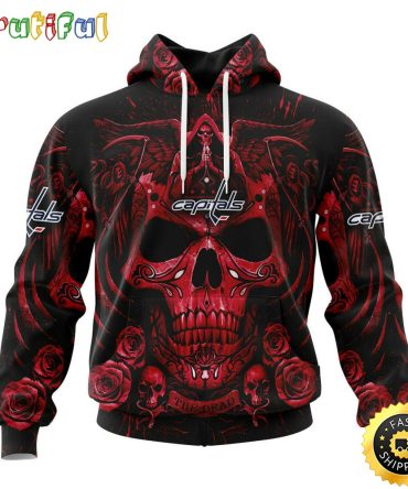 Personalized Nhl Washington Capitals Hoodie Special Design With Skull Art All Over Print 3D Hoodie Unisex Tshirt Hoodie
