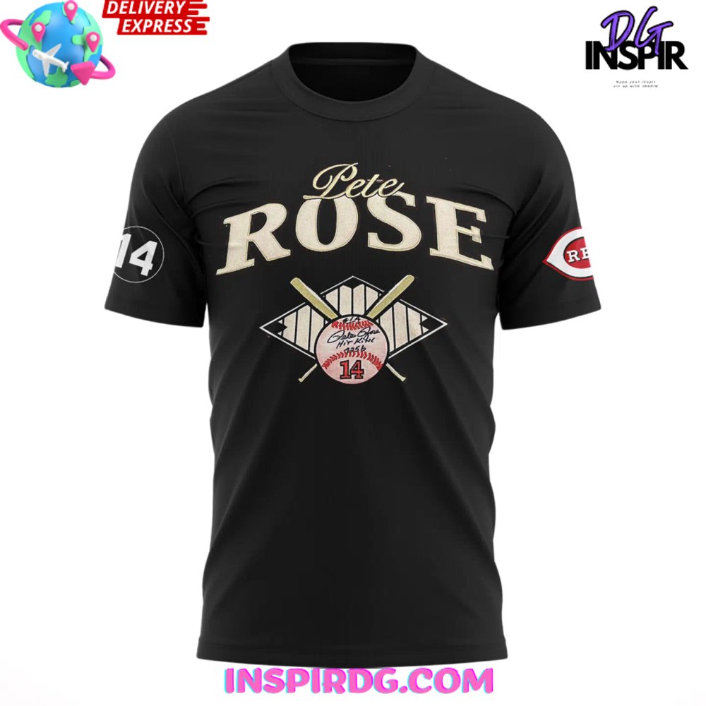 Pete Rose Cincinnati Reds Memorial Tribute T-Shirt - Image 2