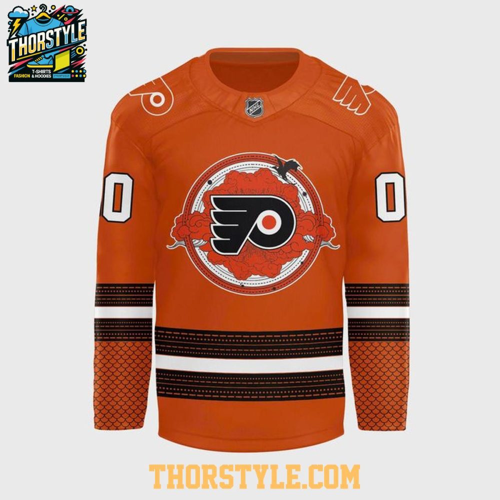 Philadelphia Flyers 2026 Fourth Wing Night Personalized Hockey Jersey Orange - Image 2