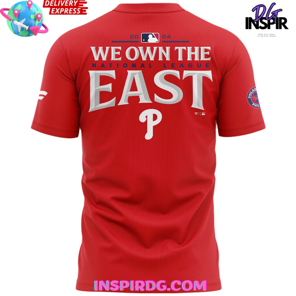 Philadelphia Phillies 2024 National League East Champions Red T-Shirt - Image 3
