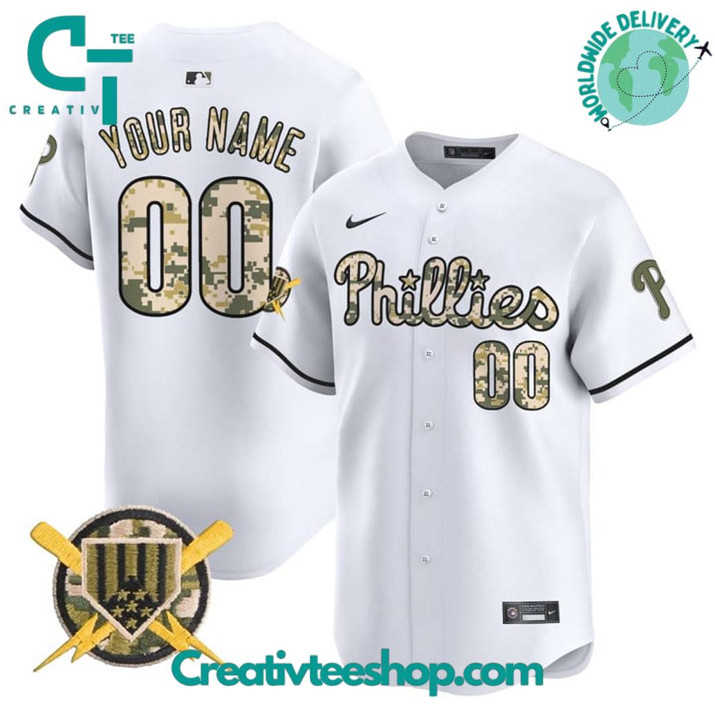 Philadelphia Phillies Armed Forces Day Personalized Baseball Jersey - Image 2