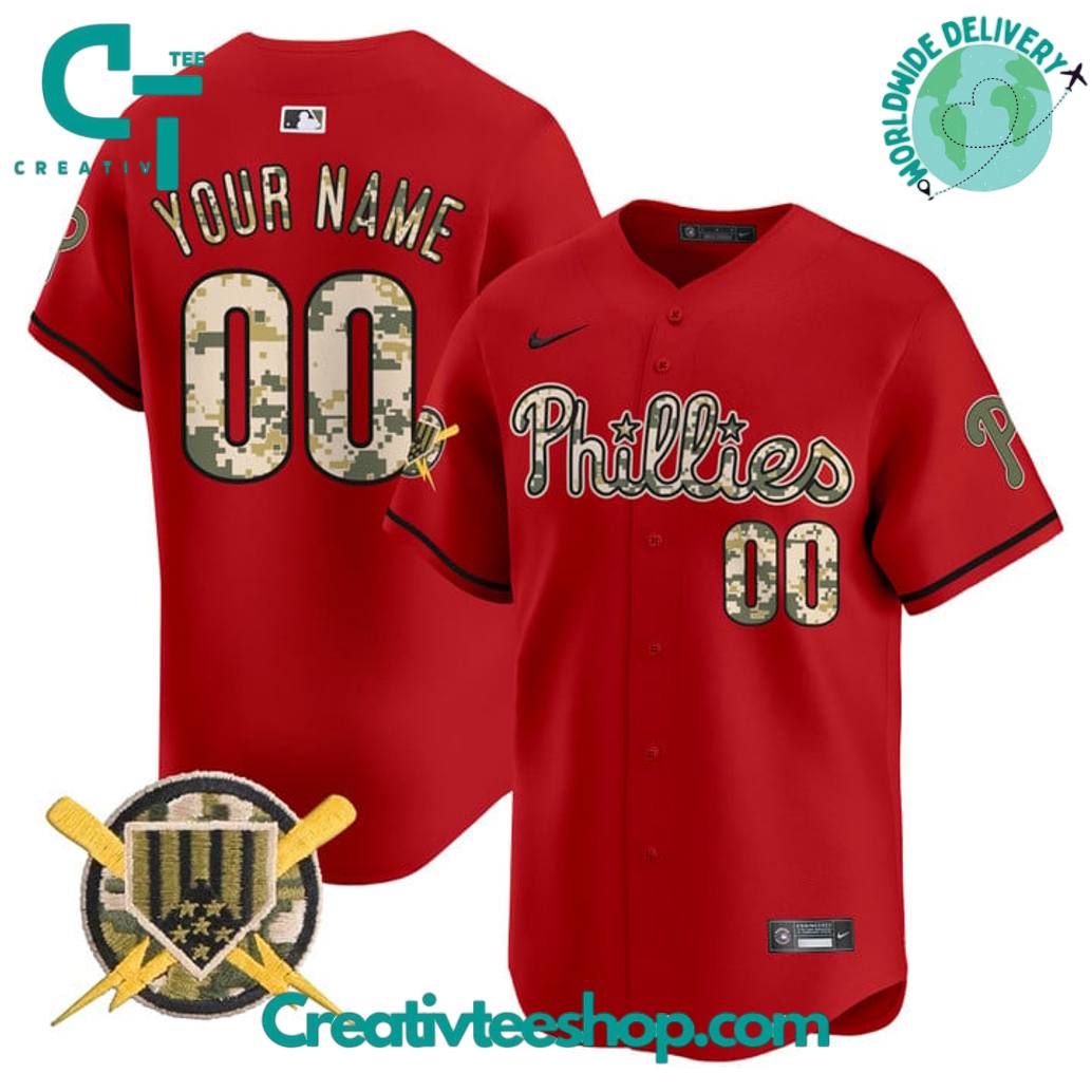 Philadelphia Phillies Armed Forces Day Personalized Baseball Jersey - Image 4