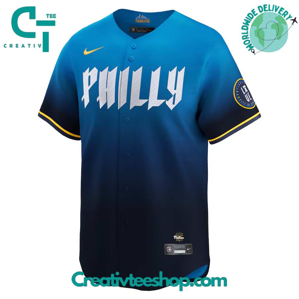 Philadelphia Phillies Blue 2024 City Connect Baseball Jersey - Image 2
