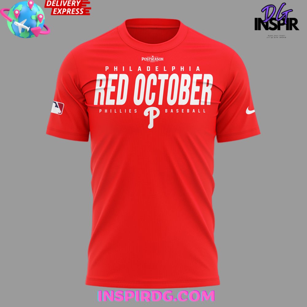 Philadelphia Phillies Red October 2024 Red T-Shirt - Image 2