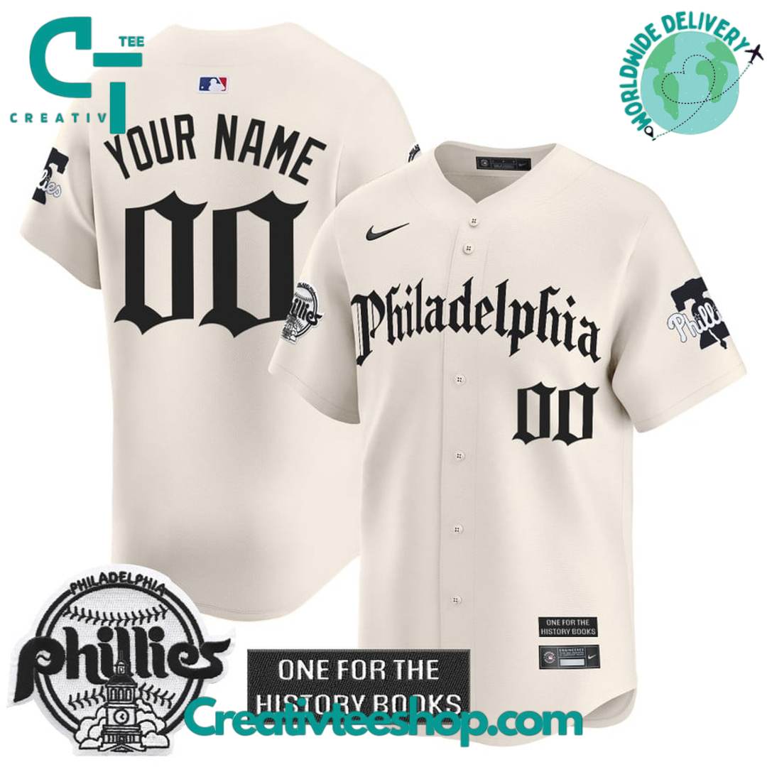 Philadelphia Phillies Retro Newspaper Edition Baseball Jersey - Image 2