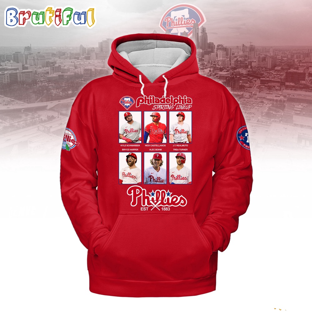 Philadelphia Phillies Starting Lineup Est 1883 3D Shirt
