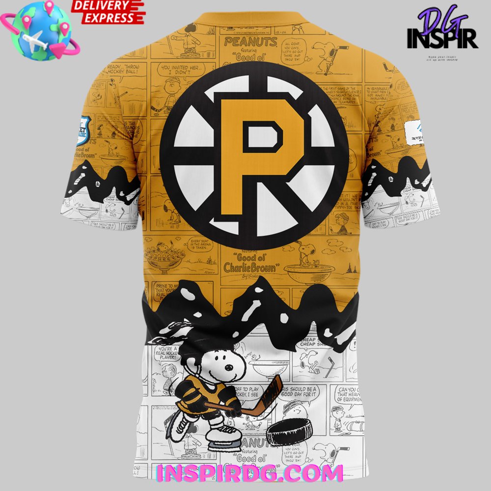 Providence Bruins Anniversary Of Peanuts T-Shirt - Image 3