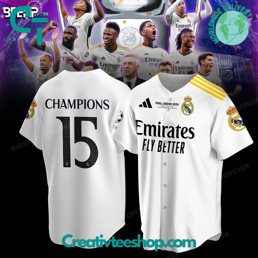 Real Madrid Ucl Champions 15 Baseball Jersey