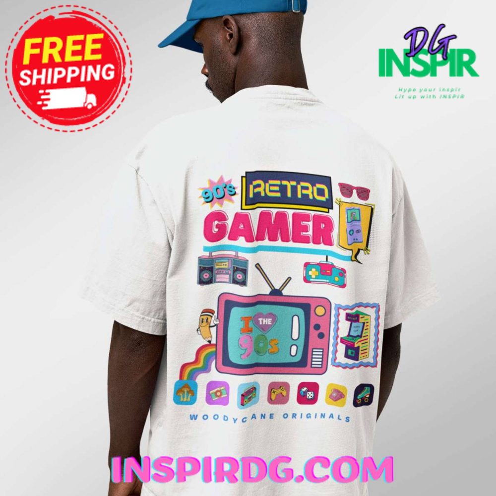 Retro Gamer White Oversized T-Shirt