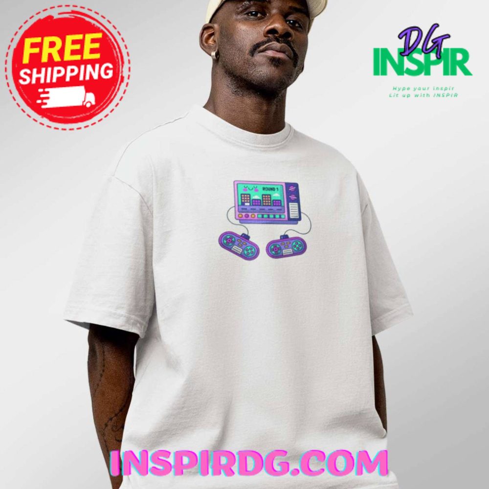 Retro Gamer White Oversized T-Shirt - Image 3