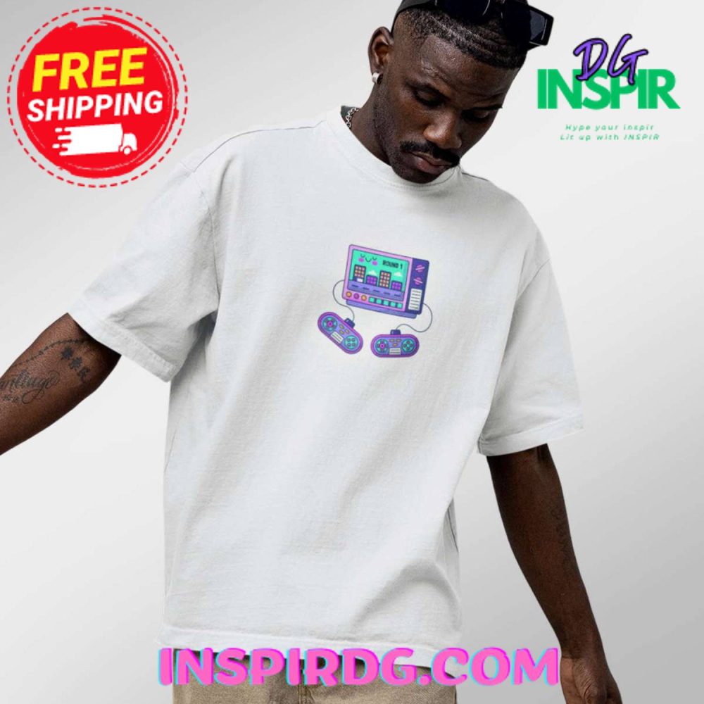Retro Gamer White Oversized T-Shirt - Image 2