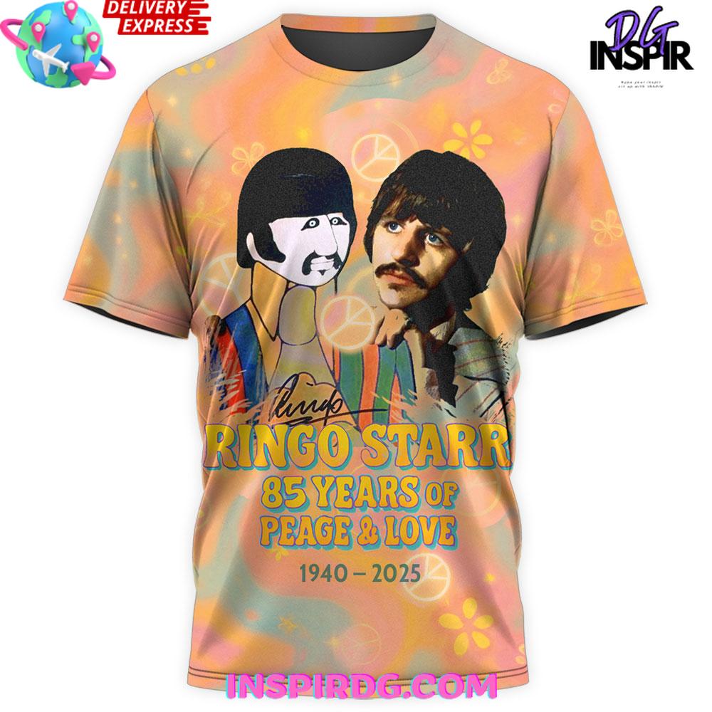 Ringo Starr 85Th Anniversary “Peace & Love” Special T-Shirt - Image 2