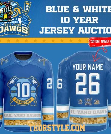 Roanoke Rail Yard Dawgs 10 Season 2016-2026 Personalized Hockey Jersey
