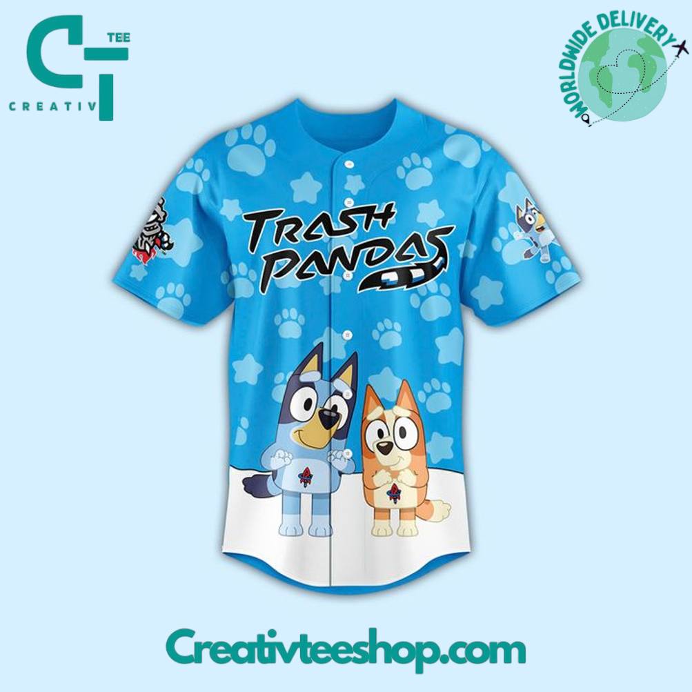 Rocket City Trash Pandas X Bluey Personalized Baseball Jersey - Image 2