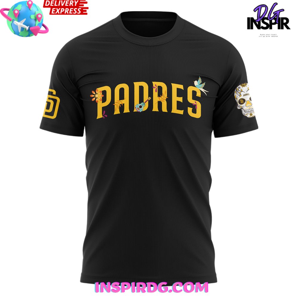 San Diego Padres Dia De Los Muertos 2024 T-Shirt - Image 2