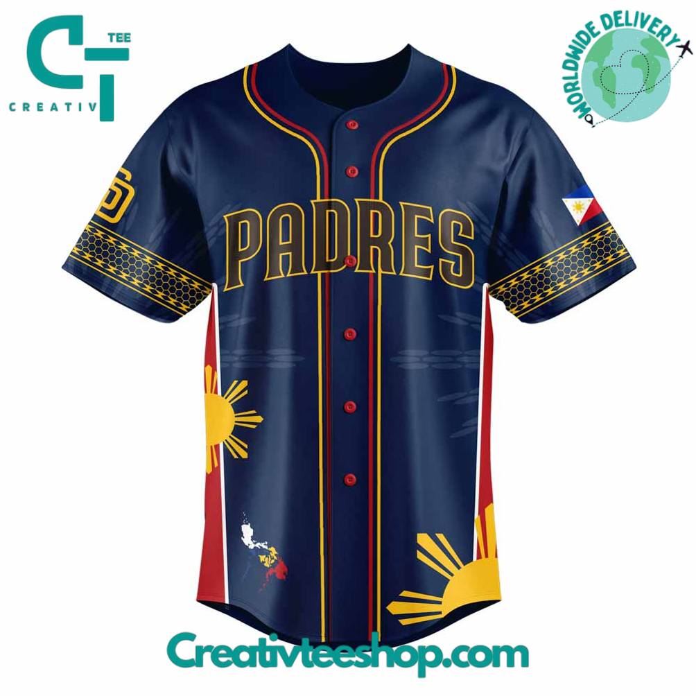 San Diego Padres Filipino Heritage Night 2025 Personalized Baseball Jersey - Image 2