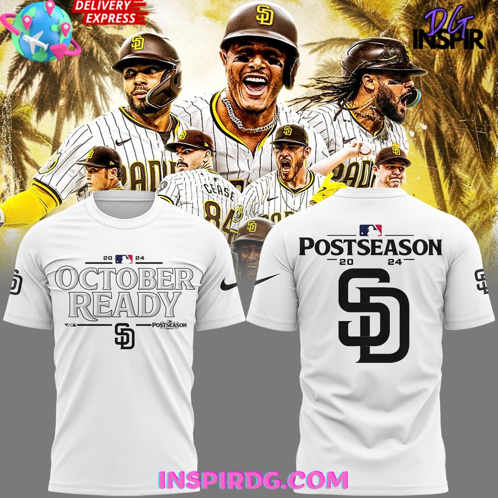 San Diego Padres October Ready 2024 White T-Shirt
