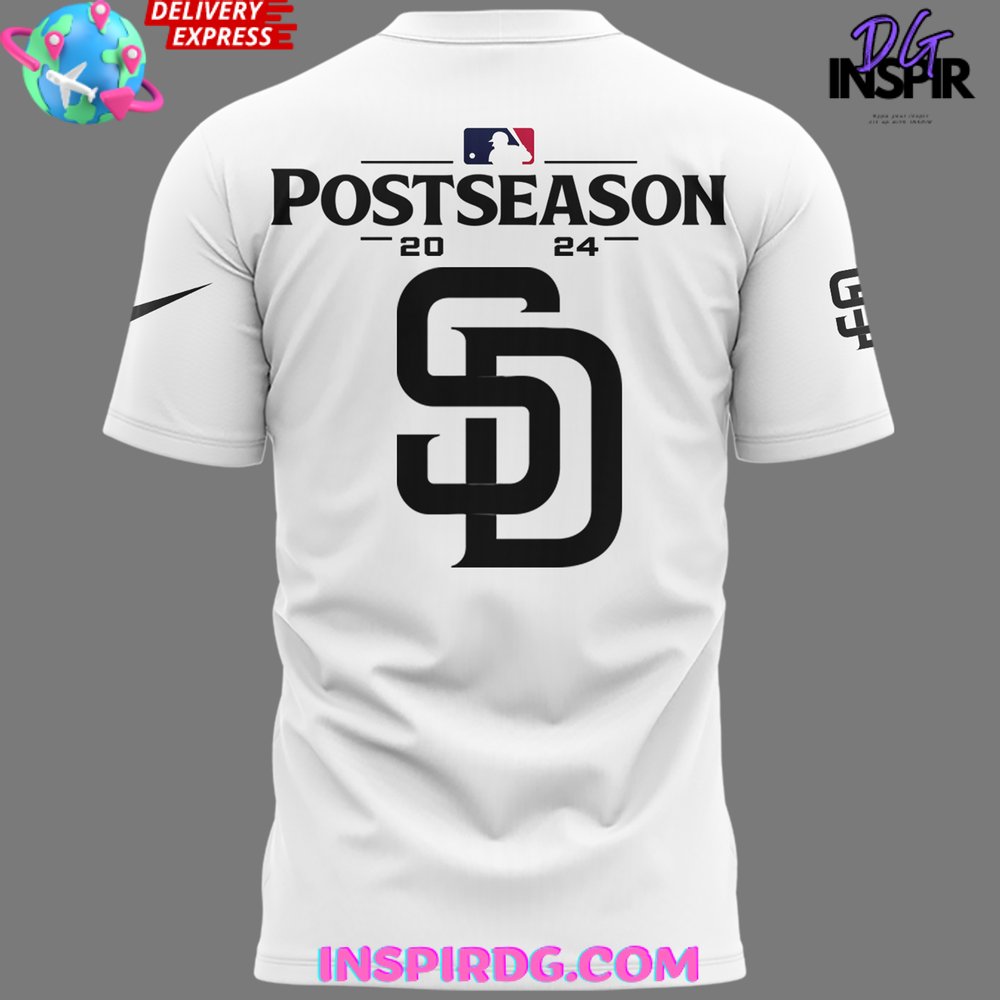 San Diego Padres October Ready 2024 White T-Shirt - Image 3
