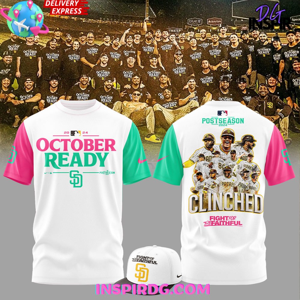 San Diego Padres October Ready Clinched 2024 T-Shirt