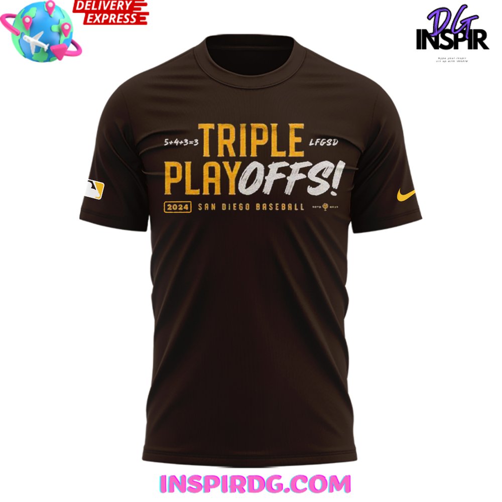 San Diego Padres Triple Play Offs 2024 T-Shirt - Image 2