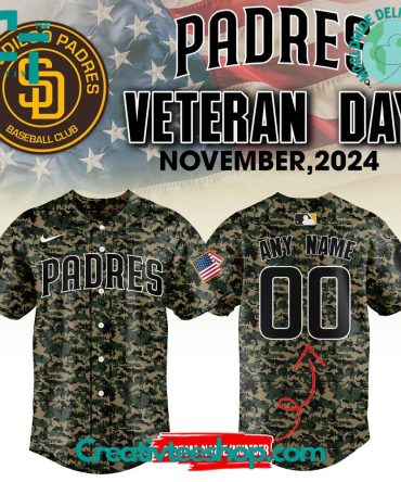 San Diego Padres Veterans Day Camo Baseball Jersey