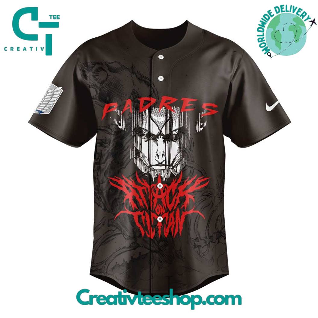San Diego Padres X Attack On Titan Special Baseball Jersey - Image 2