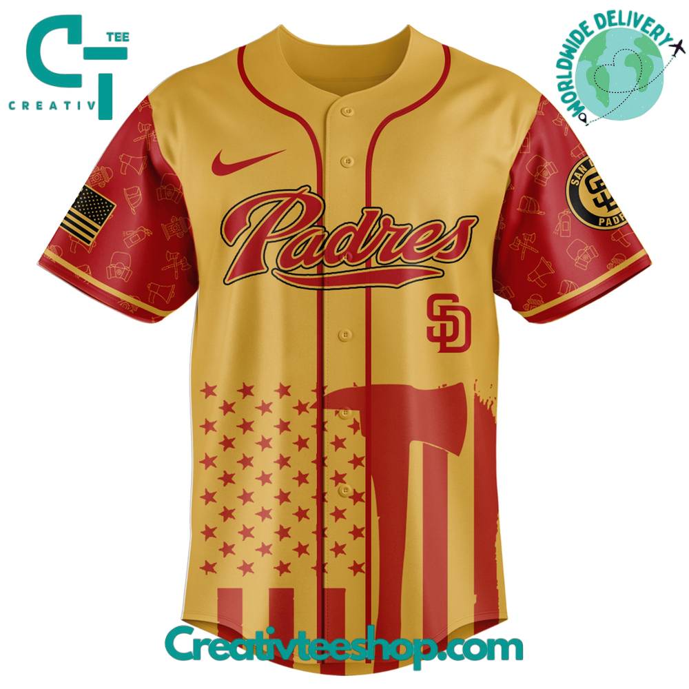 San Diego Padres X Firefighter Appreciation Night 2025 Special Baseball Jersey - Image 2