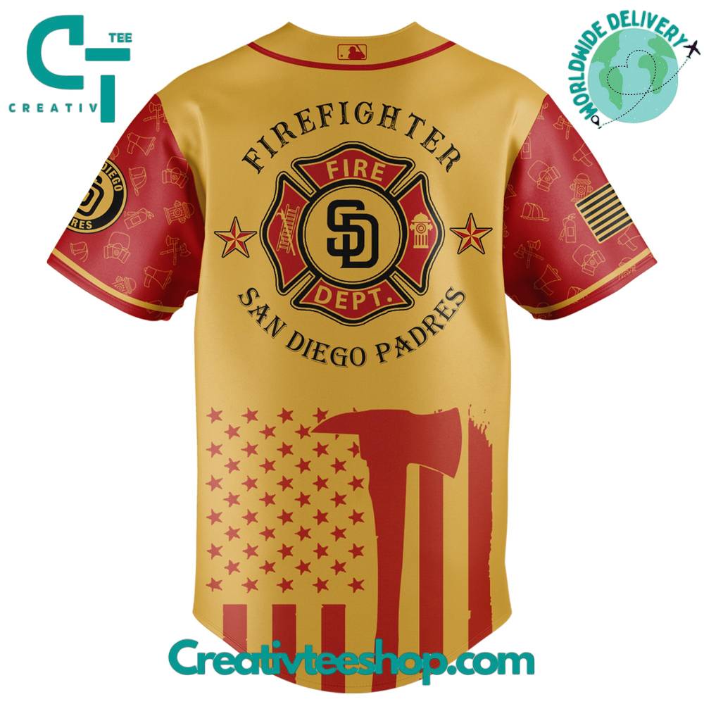 San Diego Padres X Firefighter Appreciation Night 2025 Special Baseball Jersey - Image 3