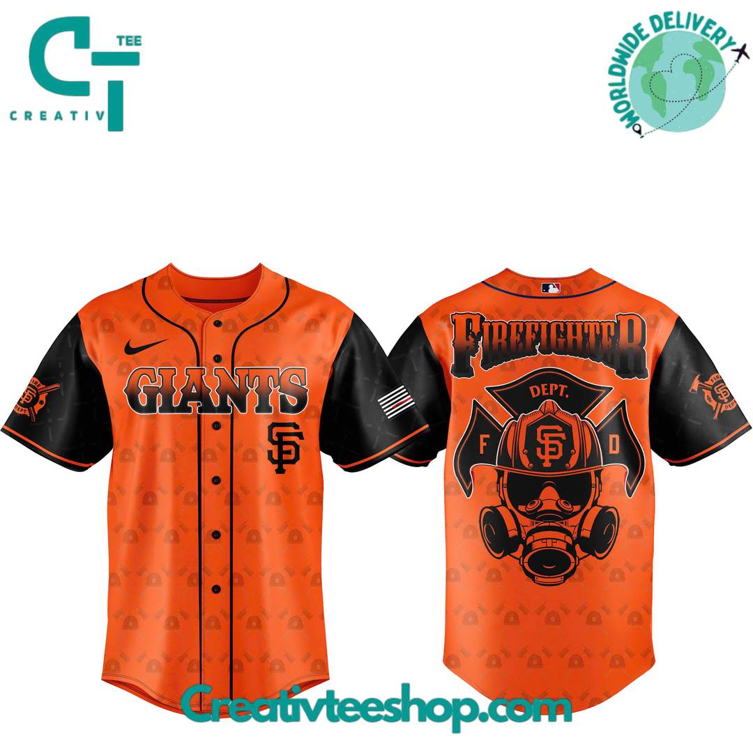 San Francisco Giants Firefighter Appreciation Day Special Baseball Jersey - Image 2