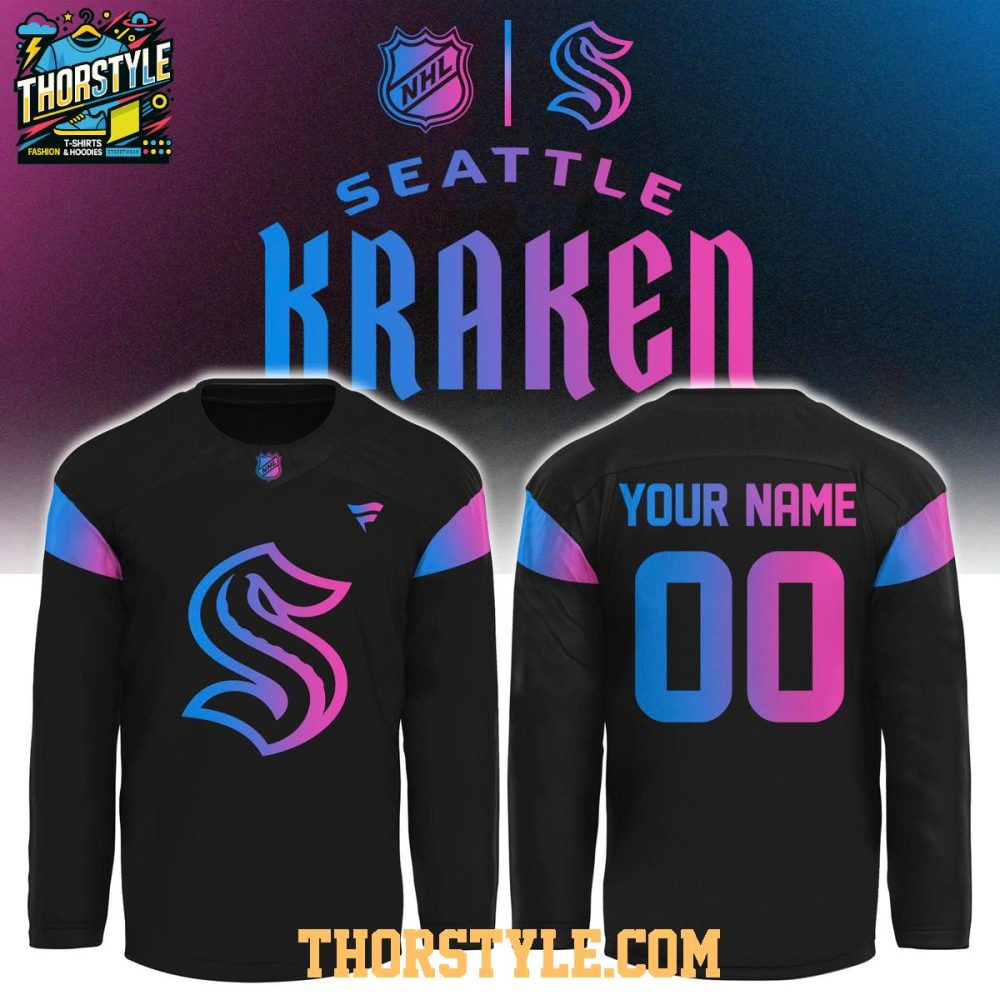 Seattle Kraken Cyberpunk 2026 Warm Up Game Personalized Hockey Jersey