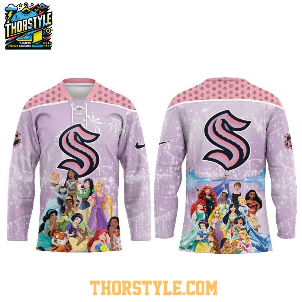 Seattle Kraken Disney Princess Game Night 2026 Personalized Hockey Jersey - Image 2